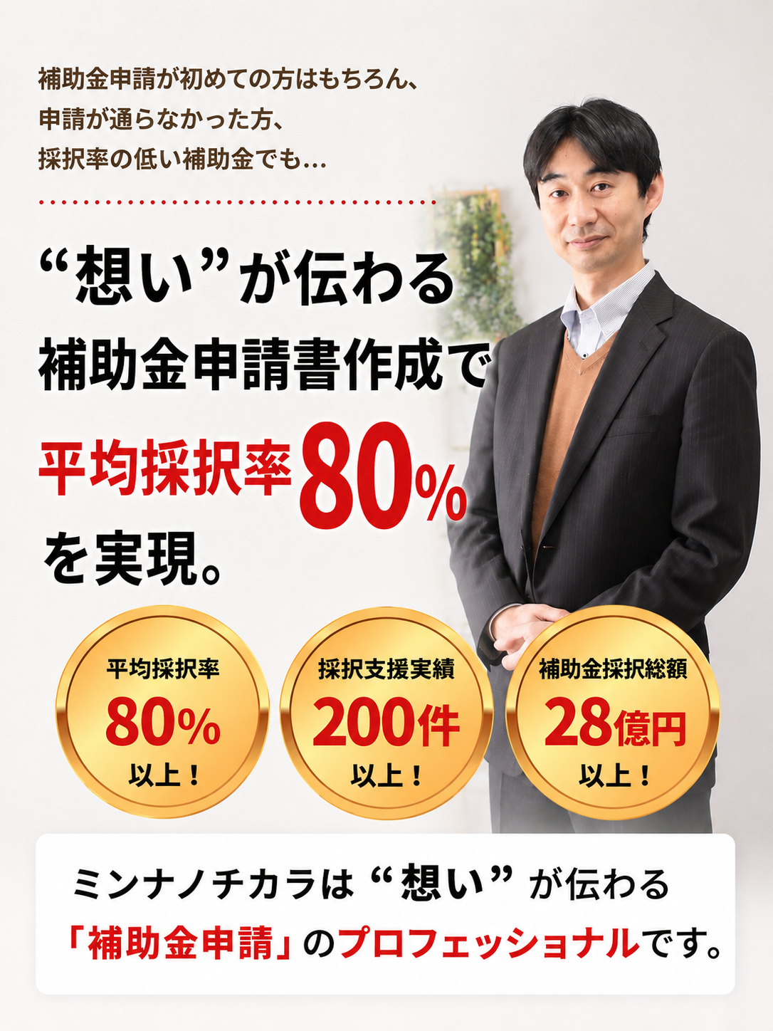 ミンナノチカラは「補助金申請」のプロフェッショナルです
